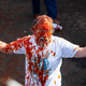 Ken "Pinto Ron" Johnson covered in ketchup